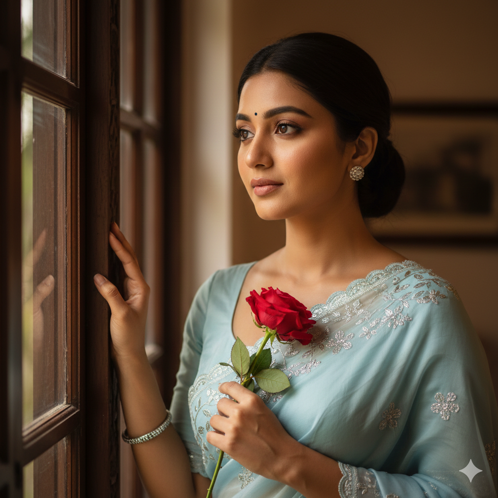 Gemini AI Photo Prompt Copy Paste for Rose Day 2026 – Ultra Realistic 8K Saree Look