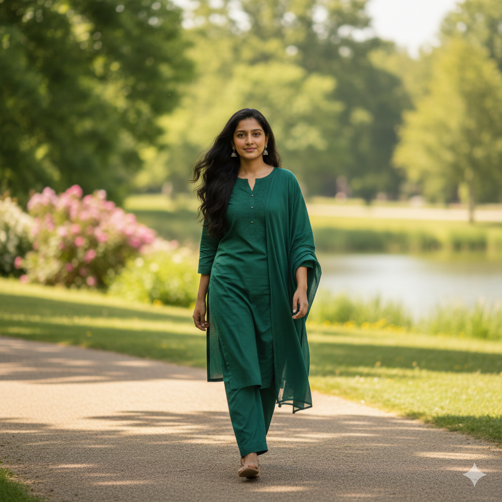 8K Ultra Realistic Indian Girl in Green Suit – Gemini AI Photo Prompt Copy Paste Trending Prompt