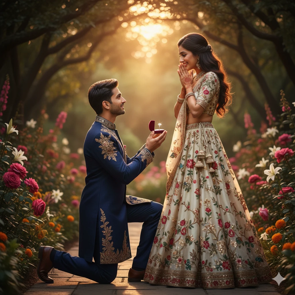 Gemini AI Photo Prompt Copy Paste Couple – Romantic 8K Indian Style Images