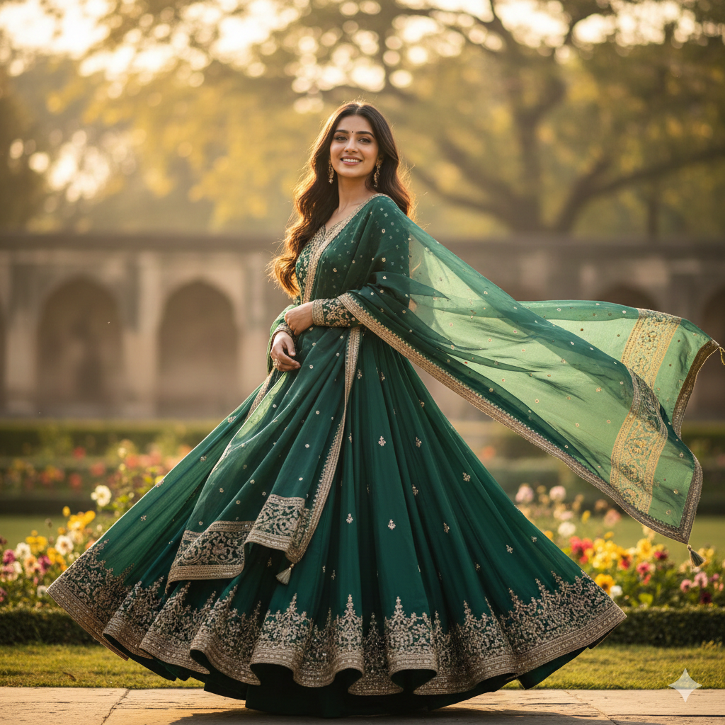 Cute Indian Girl in Green Suit