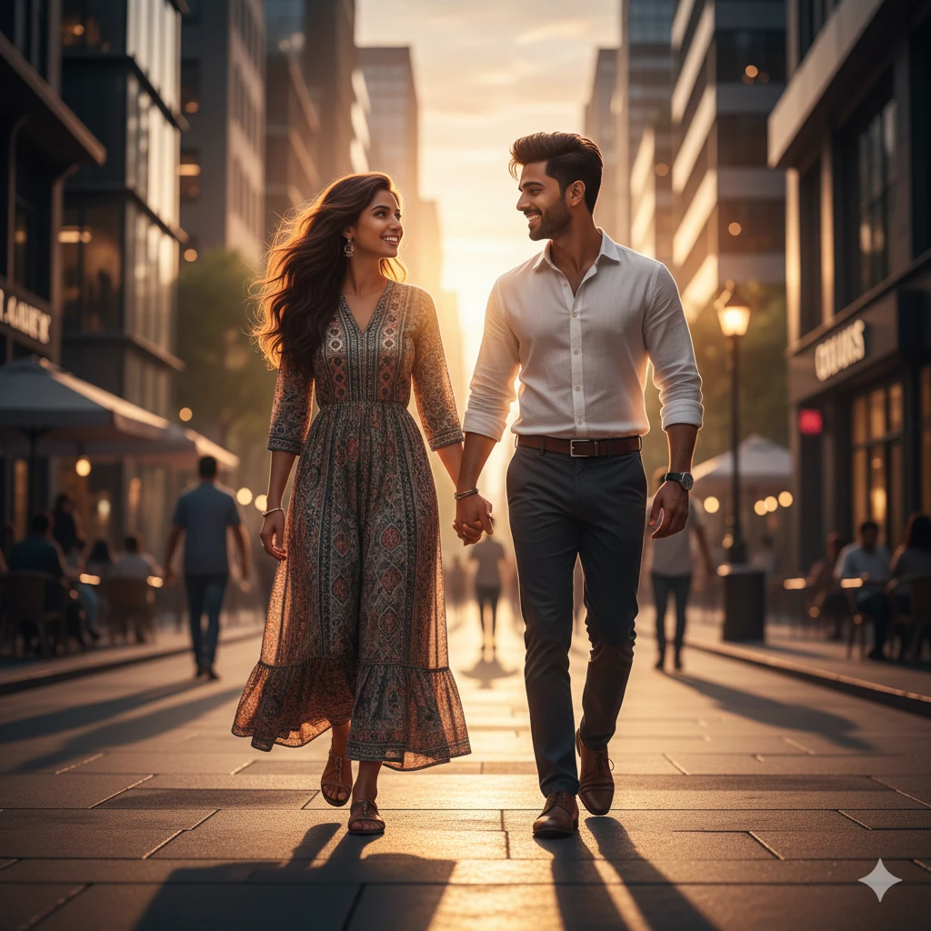 Gemini AI Photo Prompt Copy Paste Couple – Romantic 8K Indian Style Images