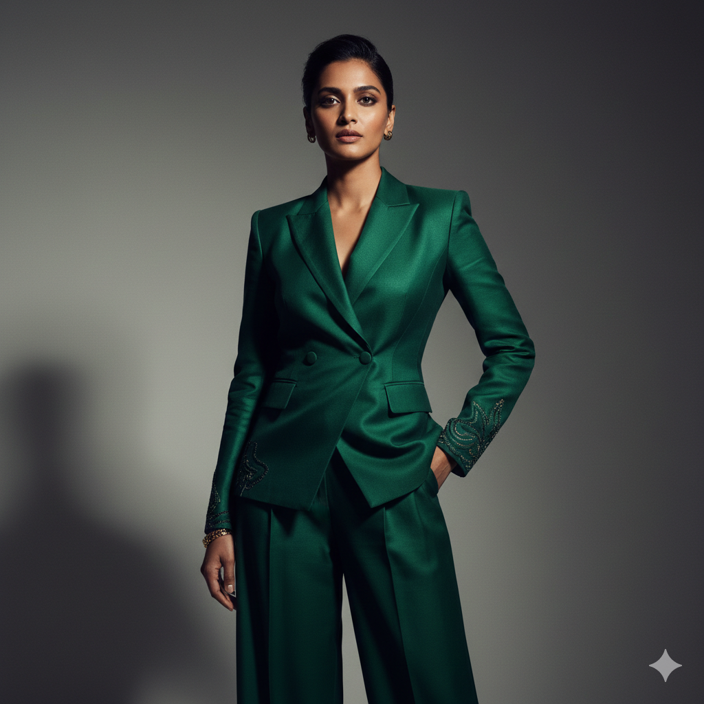 Cute Indian Girl in Green Suit