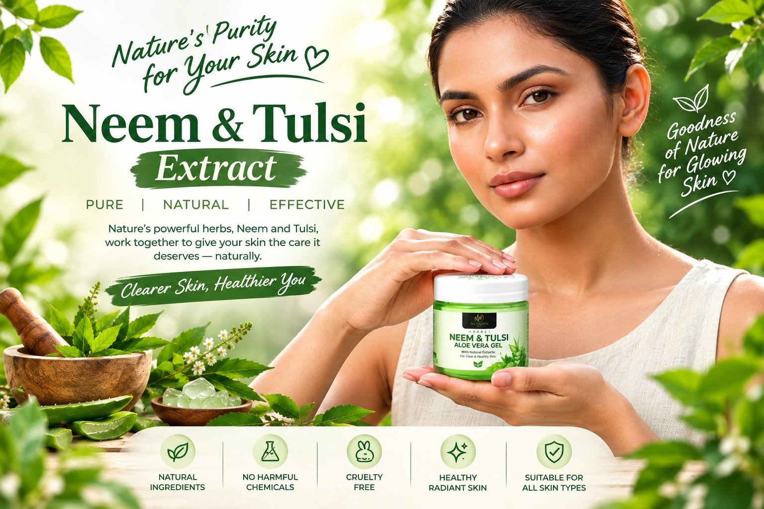 Neem & Tulsi Ayurvedic Hair Oil Banner